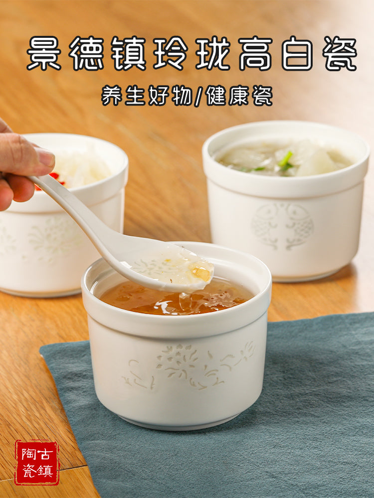 中国の小盅 白瓷炖盅瓦罐汤小炖盅碗无铅铬360ml2个- Weee!