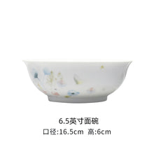 将图片加载到图库查看器，古镇陶瓷碗单个家用餐具套装碗碟玲珑瓷创意个性汤碗北欧碗盘白瓷
