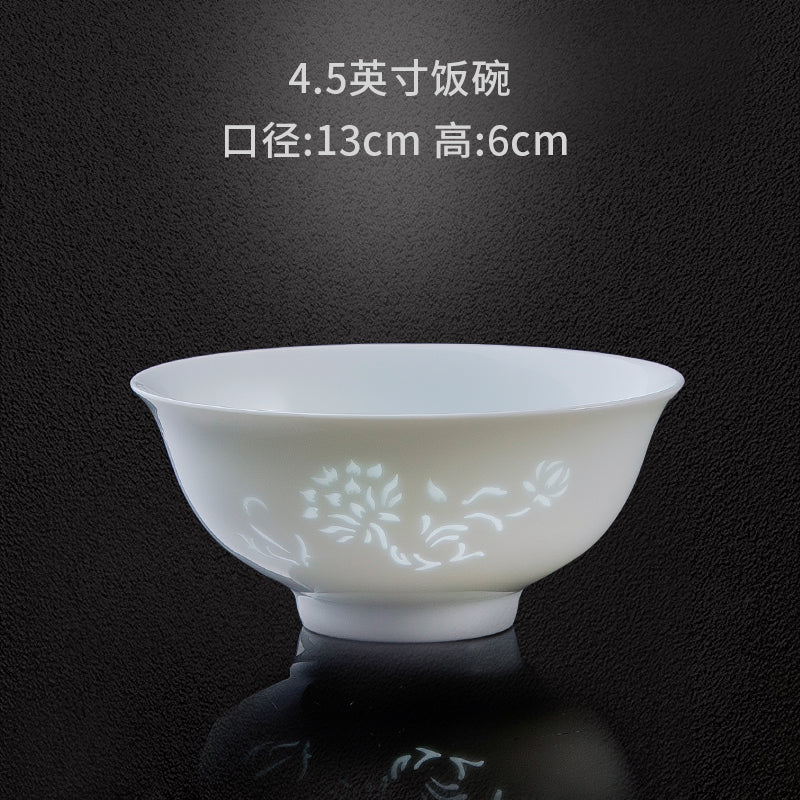 碗碟套装家用景德镇陶瓷餐具碗盘高档玲珑饭碗面碗汤碗盘子菜盘碗