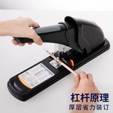 将图片加载到图库查看器，得力重型订书机装订送起钉器加厚省力型订书器 厚层大号装订机 最大可订210页70G纸张130页100页0385
