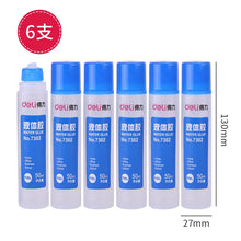 将图片加载到图库查看器，得力7302透明液体胶水手工制作diy专用可做水晶泥史莱姆饰品材料强力胶水学生办公用品50ml小瓶6支装文具用品
