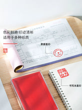 将图片加载到图库查看器，得力红色印台油性印台大号【快干】印泥盒印油秒干速干财务会计速干蓝色黑色印章按手印指纹办公用品9864
