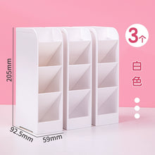 将图片加载到图库查看器，得力斜插式笔筒ins女北欧个性简约透明收纳笔架学生桌面创意时尚可爱亚克力大容量儿童笔桶文具收纳盒
