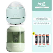 将图片加载到图库查看器，得力桌面吸尘器充电学生电动迷你橡皮擦屑清洁器儿童书桌清理器铅笔屑橡皮渣铅笔屑吸灰机
