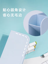 将图片加载到图库查看器，得力斜插式笔筒ins女北欧个性简约透明收纳笔架学生桌面创意时尚可爱亚克力大容量儿童笔桶文具收纳盒
