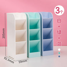 将图片加载到图库查看器，得力斜插式笔筒ins女北欧个性简约透明收纳笔架学生桌面创意时尚可爱亚克力大容量儿童笔桶文具收纳盒
