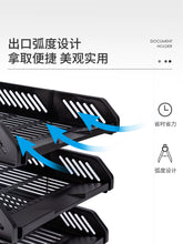 将图片加载到图库查看器，得力文件座文件盘三层塑料横式文件框档案整理资料收纳架置物文件筐多层黑色文件架文件夹收纳盒办公用品大全
