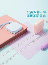 将图片加载到图库查看器，得力皮尺卷尺家用软尺随身量三围迷你皮卷尺测量衣服腰围小尺子
