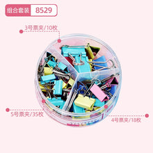 将图片加载到图库查看器，得力8520系列混合大中小号金属票夹彩色文具夹长尾夹票据夹子燕尾夹资料架试卷夹多规格票据铁夹分类办公用品
