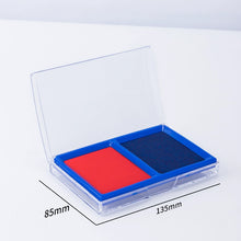 将图片加载到图库查看器，得力红色印台油性印台大号【快干】印泥盒印油秒干速干财务会计速干蓝色黑色印章按手印指纹办公用品9864
