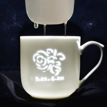 将图片加载到图库查看器，茶杯茶水分离杯子陶瓷带盖景德镇星座杯花茶杯办公室过滤杯白羊座
