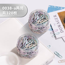 将图片加载到图库查看器，【三筒装】得力金属回形针0037办公加厚电镀表层曲别针彩色回形针学生手工文具彩色工字钉大头针组合三针一钉
