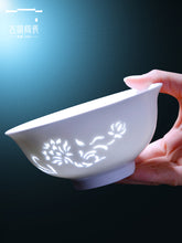 将图片加载到图库查看器，碗单个景德镇陶瓷餐具玲珑瓷碗碟套装家用饭碗汤碗白瓷面碗盘子

