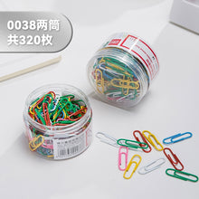 将图片加载到图库查看器，【三筒装】得力金属回形针0037办公加厚电镀表层曲别针彩色回形针学生手工文具彩色工字钉大头针组合三针一钉
