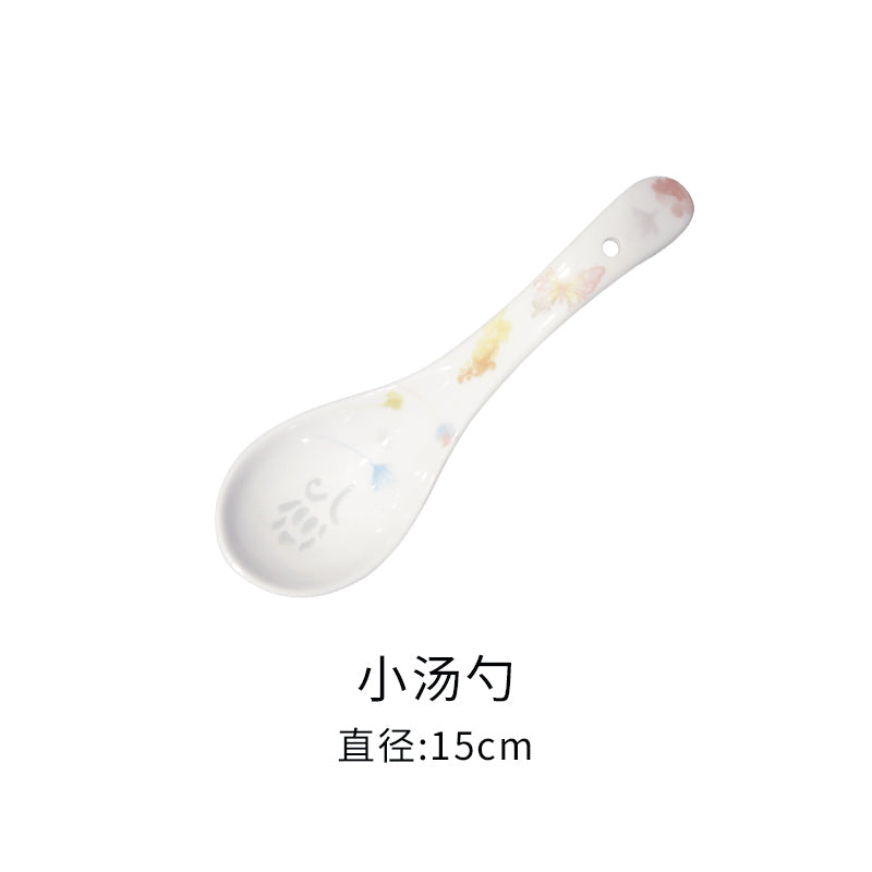 古镇陶瓷碗单个家用餐具套装碗碟玲珑瓷创意个性汤碗北欧碗盘白瓷