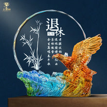 将图片加载到图库查看器，琉璃水晶奖杯定制教师节创意荣誉光荣退休纪念品优秀颁奖订制定做

