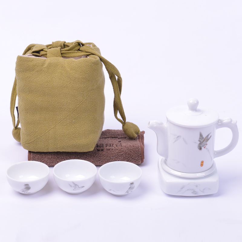 景德镇茶具瓷旅行便携功夫茶具套装茶杯罐包企业公司定制刻字logo