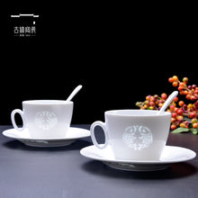 将图片加载到图库查看器，玲珑瓷咖啡杯陶瓷景德镇茶具喝茶杯情侣小杯奶茶杯子家用套装定制

