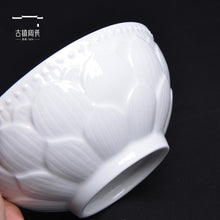将图片加载到图库查看器，景德镇古镇陶瓷瓷碗玲珑碗家用饭碗小碗中式礼品碗餐具套装陶瓷碗
