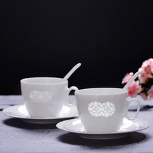 将图片加载到图库查看器，玲珑瓷咖啡杯陶瓷景德镇茶具喝茶杯情侣小杯奶茶杯子家用套装定制
