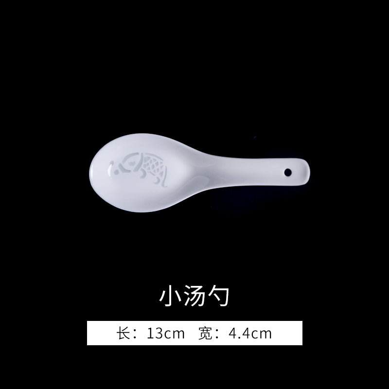 古镇陶瓷景德镇碗家用陶瓷餐具碗碟白瓷玲珑饭碗非骨瓷中式单个碗